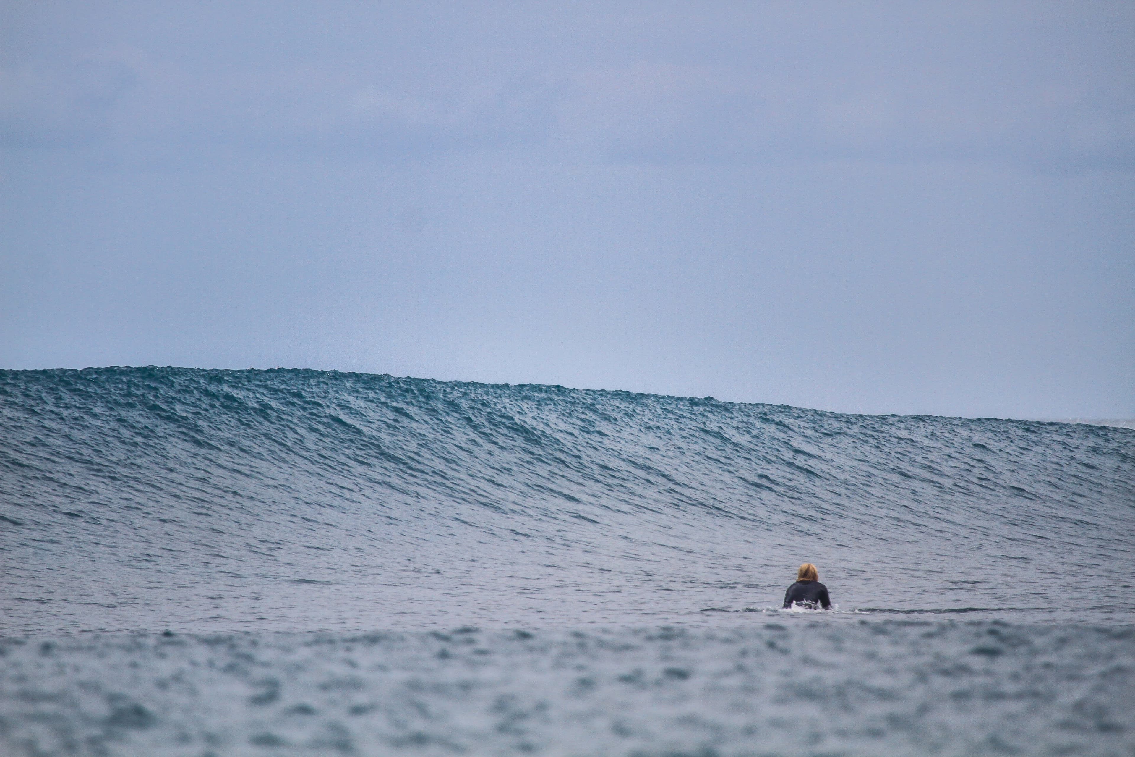 Surfer waiting for a wave